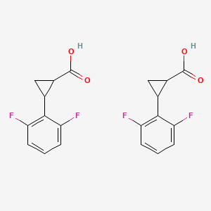 Chemical structure of 2-(2,6-Difluorophenyl)cyclopropane-1-carboxylic acid