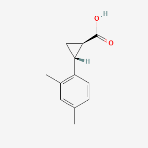 Chemical structure of trans-2-(2,4-Dimethylphenyl)cyclopropanecarboxylic Acid