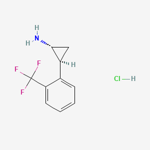 Chemical structure of trans-2-(2-(Trifluoromethyl)phenyl)cyclopropanamine hydrochloride