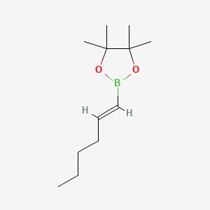 Chemical structure of trans-1-Hexen-1-ylboronic acid pinacol ester