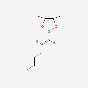 Chemical structure of trans-1-Hepten-1-ylboronic acid pinacol ester