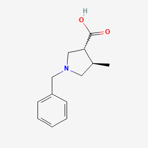 Chemical structure of trans-1-Benzyl-4-methylpyrrolidine-3-carboxylic acid