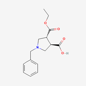 Chemical structure of trans-1-Benzyl-4-(ethoxycarbonyl)pyrrolidine-3-carboxylic acid