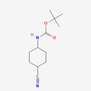 Chemical structure of trans-1-(Boc-amino)-4-cyanocyclohexane