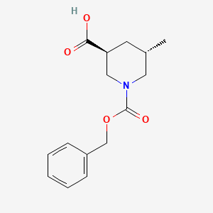 Chemical structure of trans-1-((Benzyloxy)carbonyl)-5-methylpiperidine-3-carboxylic acid