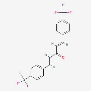 Chemical structure of trans,trans-1,5-Bis[4-(trifluoromethyl)phenyl]-1,4-pentadien-3-one