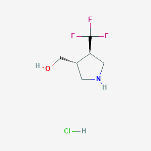 Chemical structure of Trans-(4-(Trifluoromethyl)Pyrrolidin-3-Yl)Methanol Hydrochloride