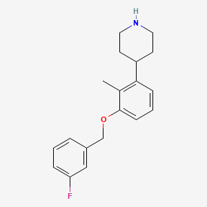 Chemical structure of Trans-(1-benzyl-4-(5-fluoro-2-methylphenyl)pyrrolidin-3-yl)methanol