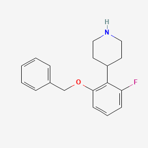 Chemical structure of Trans-(1-benzyl-4-(2-fluorophenyl)pyrrolidin-3-yl)methanol