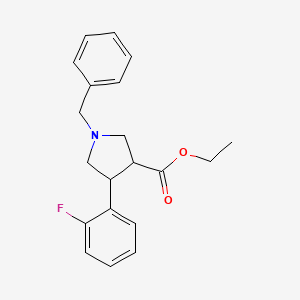 Chemical structure of Trans ethyl -1-benzyl-4-(2-fluorophenyl)pyrrolidine-3-carboxylate