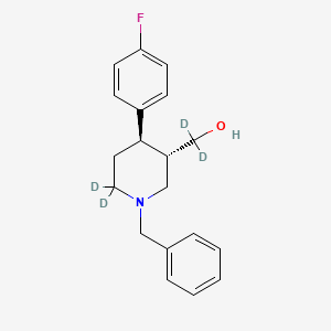 Chemical structure of trans 1-Benzyl-4-(4-fluorophenyl)-3-piperidinemethanol-d4