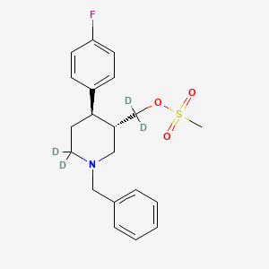 Chemical structure of trans 1-Benzyl-4-(4-fluorophenyl)-3-methylsulfonatepiperidine-d4