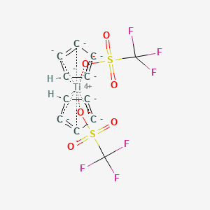 Chemical structure of Titanocene Bis(trifluoromethanesulfonate)