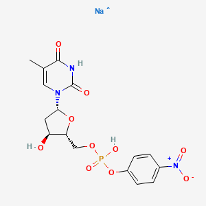 Chemical structure of Thymidine 5′-monophosphate p-nitrophenyl ester sodium salt