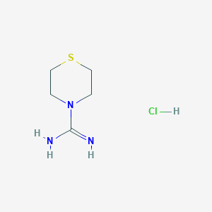 Chemical structure of thiomorpholine-4-carboximidamide hydrochloride