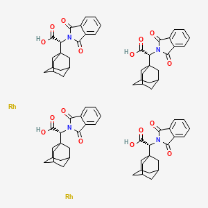 Chemical structure of Tetrakis[(R)-(1-adamantyl)-(N-phthalimido)acetato]dirhodium(II)