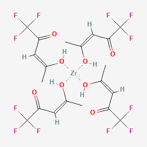 Chemical structure of Tetrakis(trifluoro-2,4-pentanedionato)zirconium(IV)