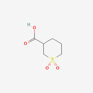 Chemical structure of tetrahydro-2H-thiopyran-3-carboxylic acid 1,1-dioxide