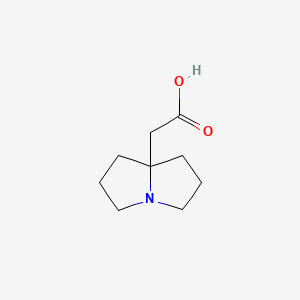 Chemical structure of tetrahydro-1h-pyrrolizine-7a(5h)-acetic acid