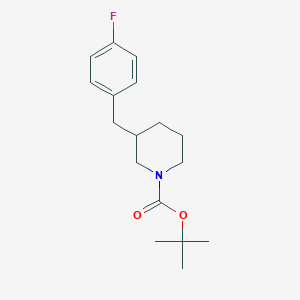 Chemical structure of tert-butyl3-(4-fluorobenzyl)piperidine-1-carboxylate
