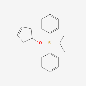 Chemical structure of tert-butyl(cyclopent-3-en-1-yloxy)diphenylsilane