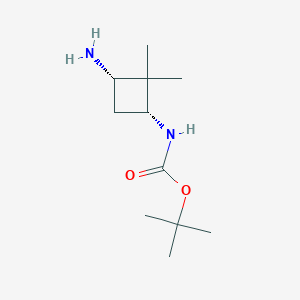 Chemical structure of tert-Butyl((1R,3S)-3-amino-2,2-dimethylcyclobutyl)carbamate