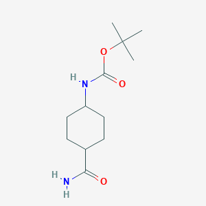 Chemical structure of Tert-Butyl Trans-4-Carbamoylcyclohexylcarbamate