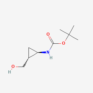 Chemical structure of Tert-butyl trans-(2-hydroxymethyl)cyclopropylcarbamate