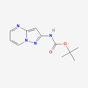Chemical structure of tert-Butyl pyrazolo[1,5-a]pyrimidin-2-ylcarbamate