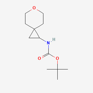 Chemical structure of tert-Butyl N-{6-oxaspiro[2.5]octan-1-yl}carbamate