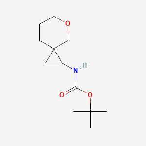 Chemical structure of tert-Butyl N-{5-oxaspiro[2.5]octan-1-yl}carbamate