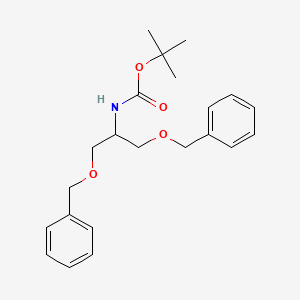 Chemical structure of tert-Butyl (1,3-bis(benzyloxy)propan-2-yl)carbamate