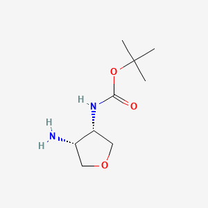 Chemical structure of tert-butyl N-[(3R,4S)-4-aminooxolan-3-yl]carbamate
