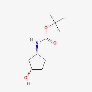 Chemical structure of tert-Butyl ((1S,3S)-3-hydroxycyclopentyl)carbamate