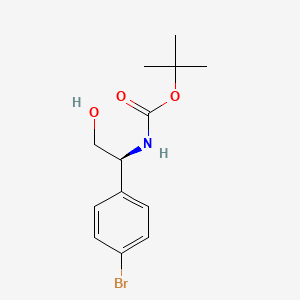 Chemical structure of tert-Butyl N-[(1S)-1-(4-bromophenyl)-2-hydroxyethyl]carbamate