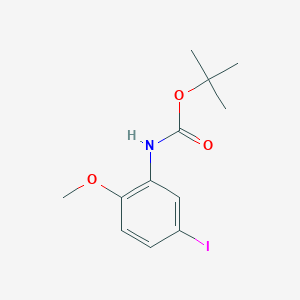Chemical structure of tert-Butyl n-(5-iodo-2-methoxyphenyl)carbamate