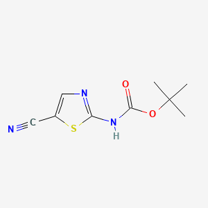Chemical structure of tert-Butyl (5-cyanothiazol-2-yl)carbamate