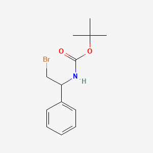 Chemical structure of tert-Butyl N-(2-bromo-1-phenylethyl)carbamate