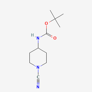 Chemical structure of tert-butyl N-(1-cyanopiperidin-4-yl)carbamate