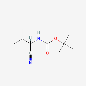 Chemical structure of Tert-Butyl N-(1-Cyano-2-Methylpropyl)Carbamate
