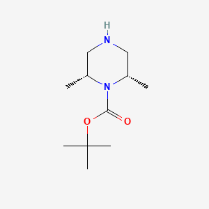 Chemical structure of tert-Butyl cis-2,6-dimethylpiperazine-1-carboxylate