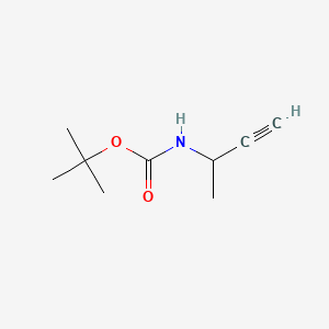 Chemical structure of tert-Butyl but-3-yn-2-ylcarbamate