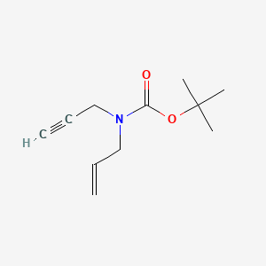 Chemical structure of tert-butyl allyl(prop-2-yn-1-yl)carbamate