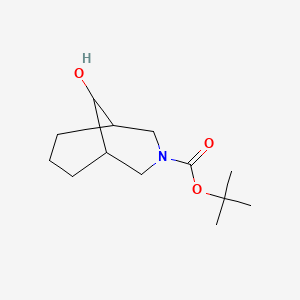 Chemical structure of tert-Butyl 9-hydroxy-3-azabicyclo[3.3.1]nonane-3-carboxylate