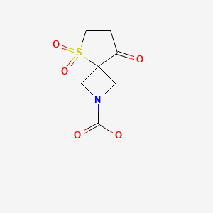 Chemical structure of tert-Butyl 8-oxo-5-thia-2-azaspiro[3.4]octane-2-carboxylate 5,5-dioxide