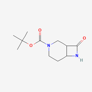 Chemical structure of tert-Butyl 8-oxo-3,7-diazabicyclo[4.2.0]octane-3-carboxylate