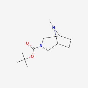 Chemical structure of tert-Butyl 8-methyl-3,8-diazabicyclo[3.2.1]octane-3-carboxylate