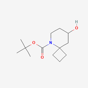 Chemical structure of tert-Butyl 8-hydroxy-5-azaspiro[3.5]nonane-5-carboxylate