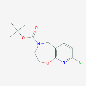Chemical structure of tert-Butyl 8-chloro-2,3-dihydropyrido[3,2-f][1,4]oxazepine-4(5H)-carboxylate