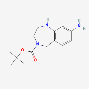 Chemical structure of 8-Amino-4-Boc-2,3,4,5-tetrahydro-1H-benzo[e][1,4]diazepine